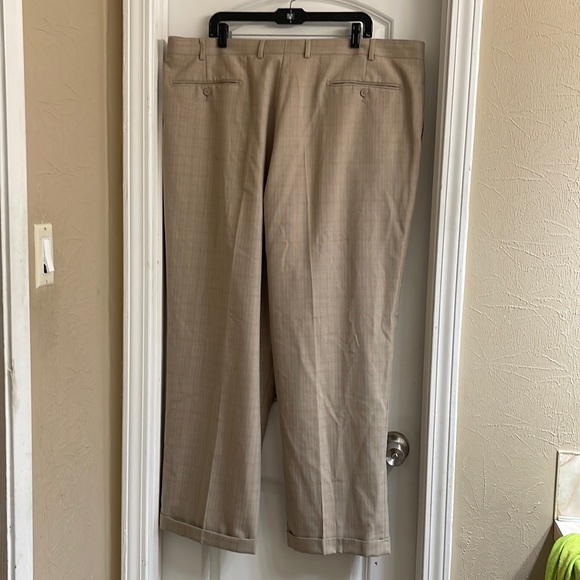 Zandello Tan Blue Stripes Mens Suit Jacket and Pants Tuxedo size 52R and 46R - Picture 12 of 17